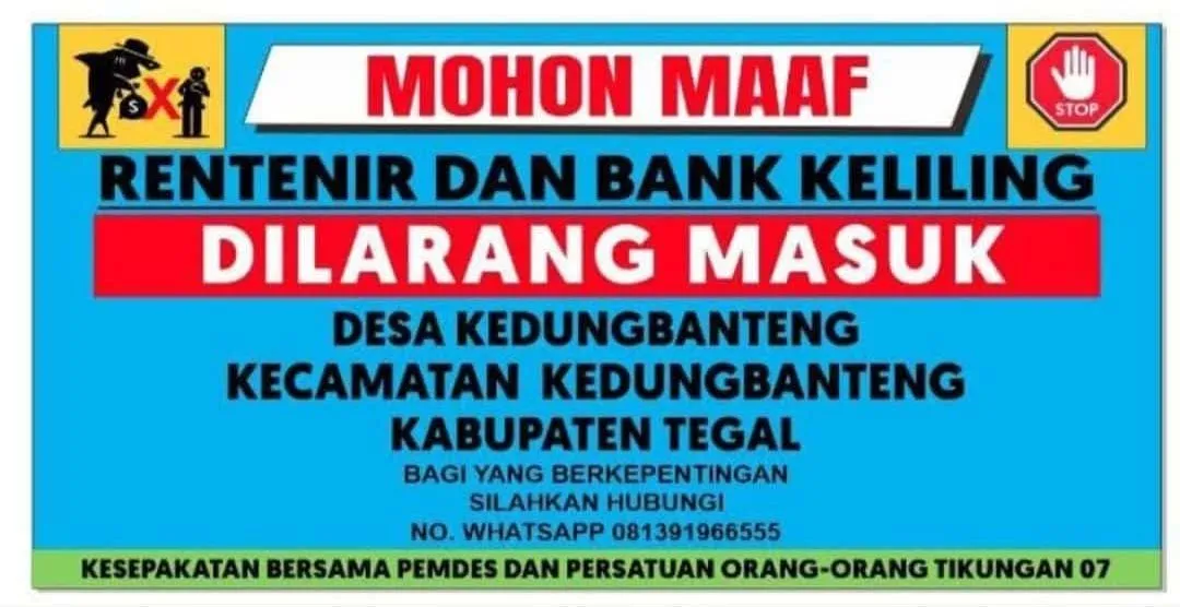 RENTENIR DILARANG MASUK DESA KEDUNGBANTENG