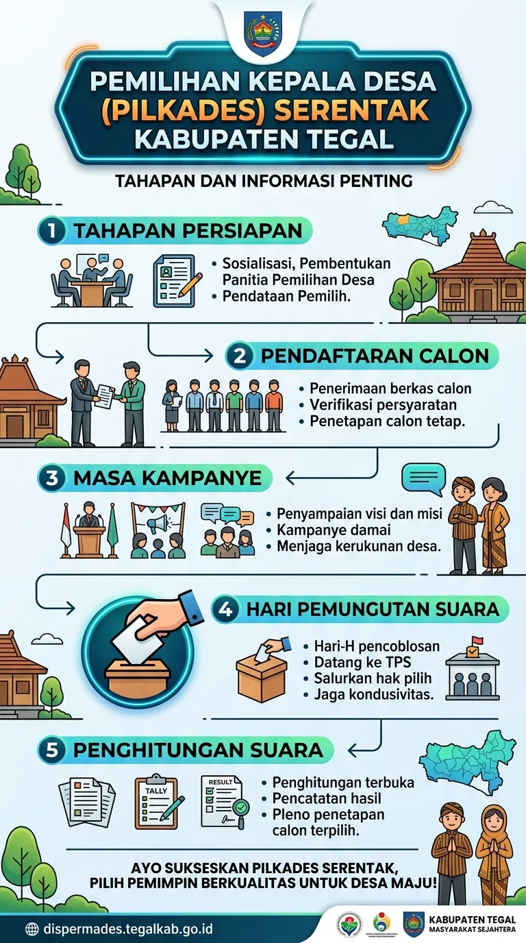 Infografis Pemilihan Kepala Desa Serentak Kabupaten Tegal