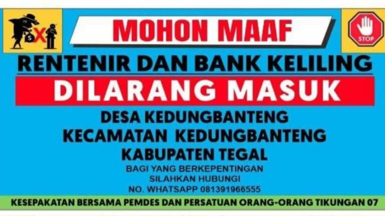 RENTENIR DILARANG MASUK DESA KEDUNGBANTENG